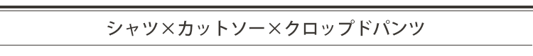 シャツ×カットソー×クロップドパンツ