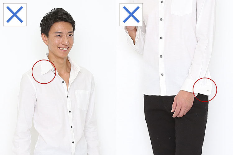 ボタンダウン襟のボタン、袖のボタンはキチンと留めると清潔感が出る