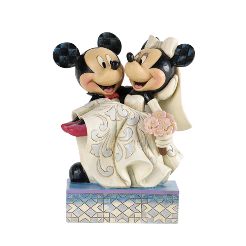 Mickey and Minnie Sitting on Heart by Jim Shore Disney Traditions -  Sunnyside Gift Shop