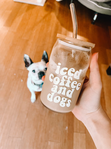 Designer Inspired Iced Coffee Cup - 16 or 20 oz Glass Beer Can GG —  MickeeMariee