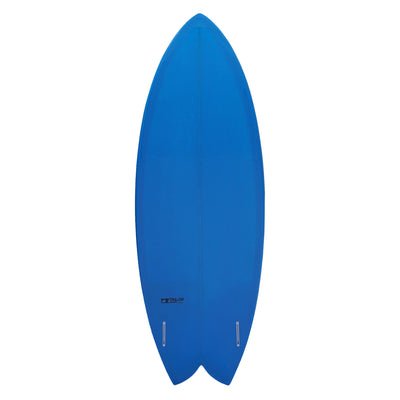 5’4″ Retro Fish Surfboard | Twin Fins - Size-S (Blue)