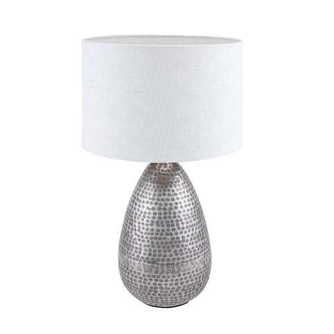 silver metal table lamp