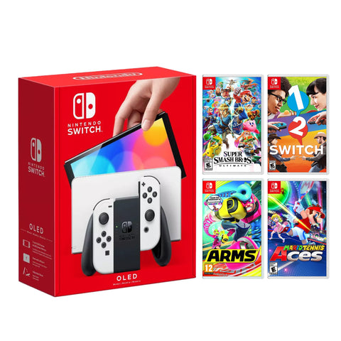 Nintendo Switch OLED White Model - Super Mario Complete 12 Title