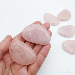 Rose Quartz palm stone - Inner Nurture online crystal shop