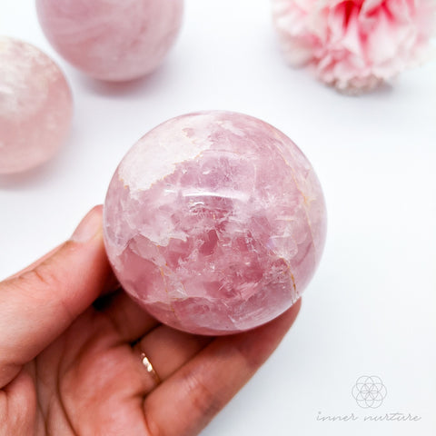 Rose Quartz sphere - inner nurture - crystal shop australia