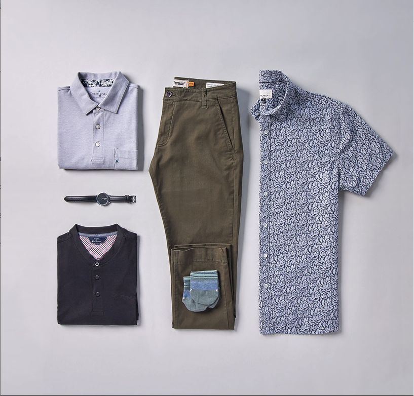 Men’s polo, Henley, and button-down shirt for mix and match clothes ideas