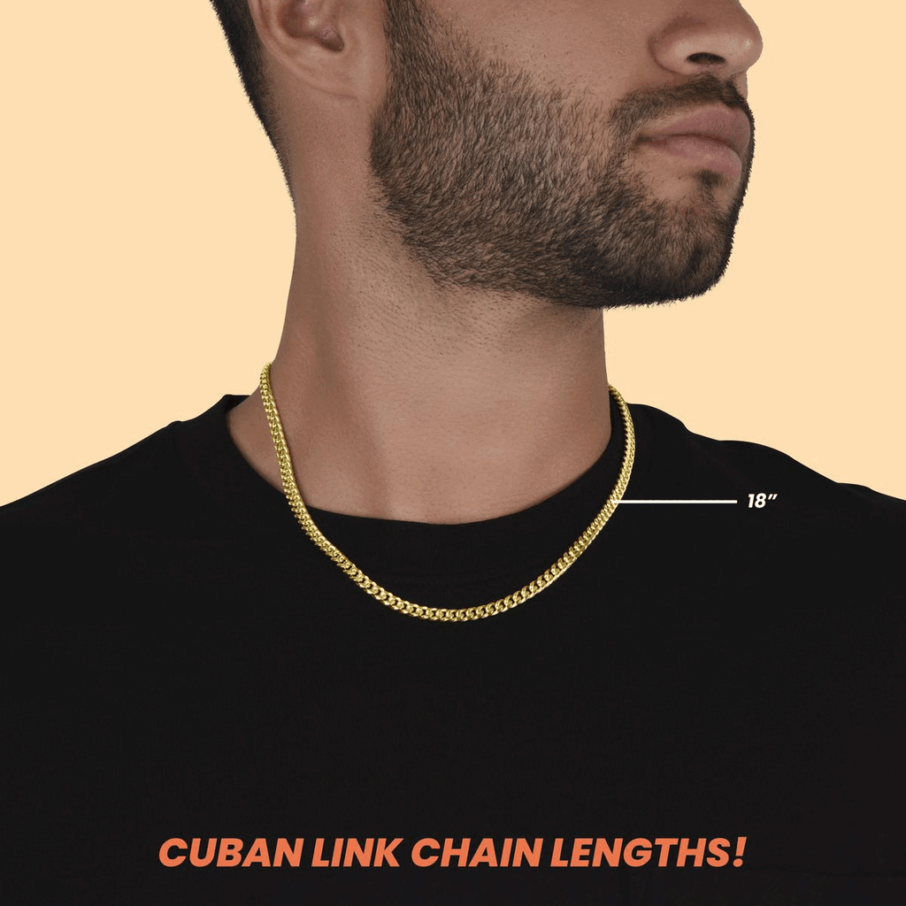 Cuban Link Chain Demo showing lengths on male
