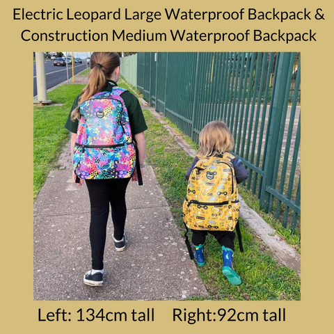 age backpack size chart