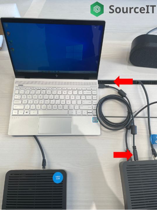 Stap 3: Vestig USB-verbinding van Display Hub na skootrekenaar of rekenaar