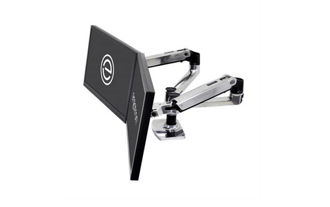 Ergotron LX Dual Side-by-Side Arm, ඔප දැමූ ඇලුමිනියම් | SourceIT