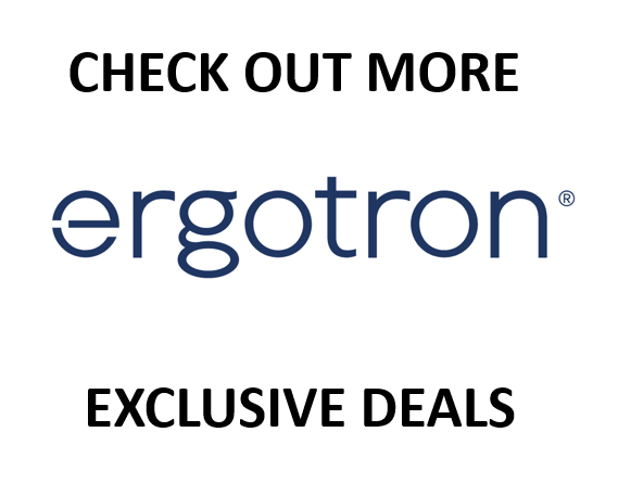 Ergotron | මොනිටර් මවුන්ට්, පරිගණක කරත්තය, ස්ථාවර මේසයට වාඩි වන්න