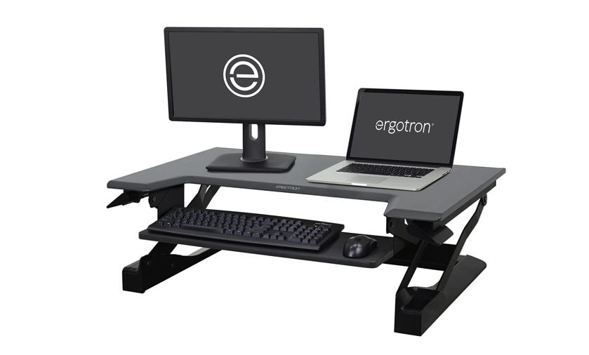 Ergotron WorkFit® Corner Standing Desk Converter (33-468-921), Sit-Stand Desk Workstation, Comes with 5 Years Singapore Warranty.