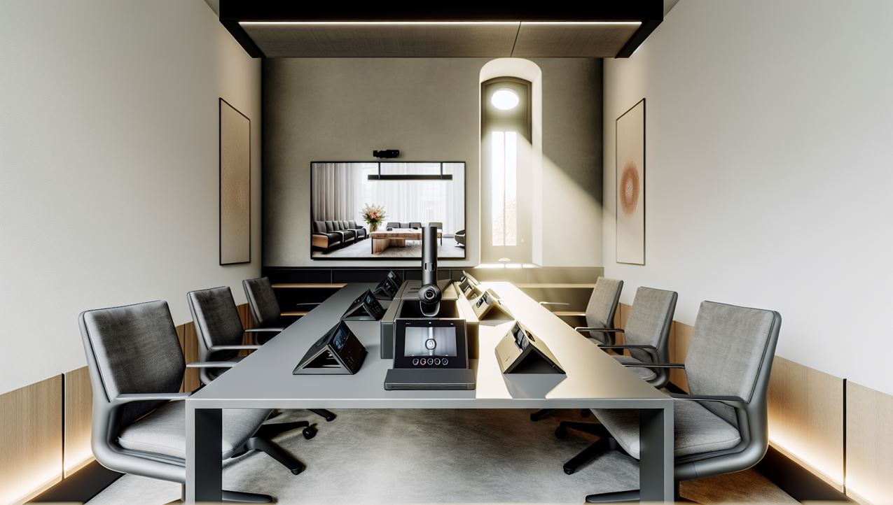 HP Poly devices empowering a small meeting room