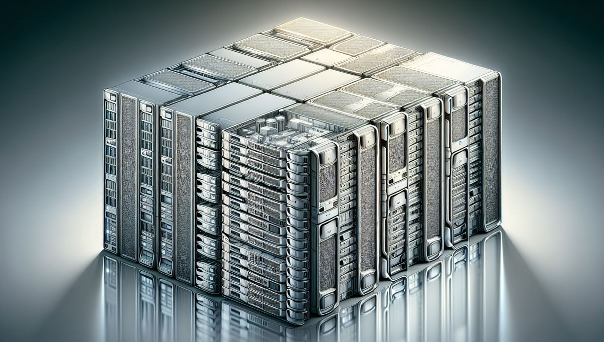 Illustration of Dell PowerEdge R250, R350, and R450 servers
