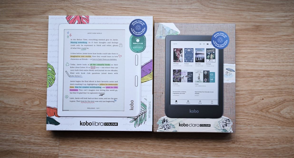 Illustration of Kobo Clara Colour eReader