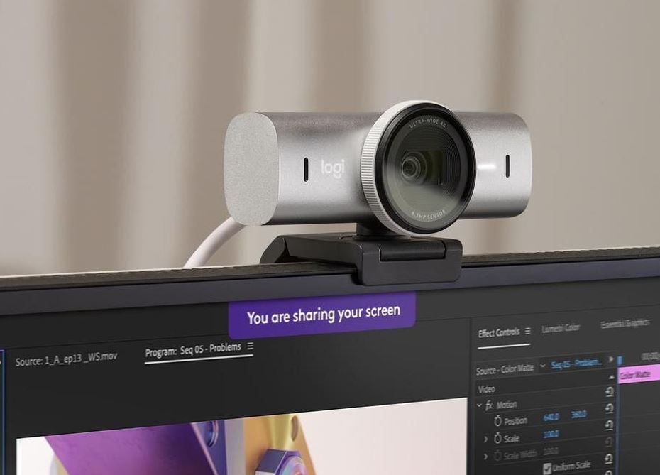Illustration of a high-tech 4K webcam capturing superior image quality