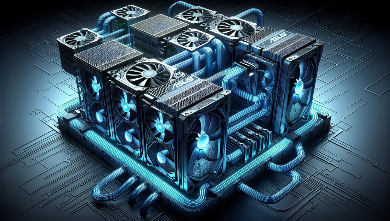Illustration of optimized cooling solutions for ASUS GPU servers