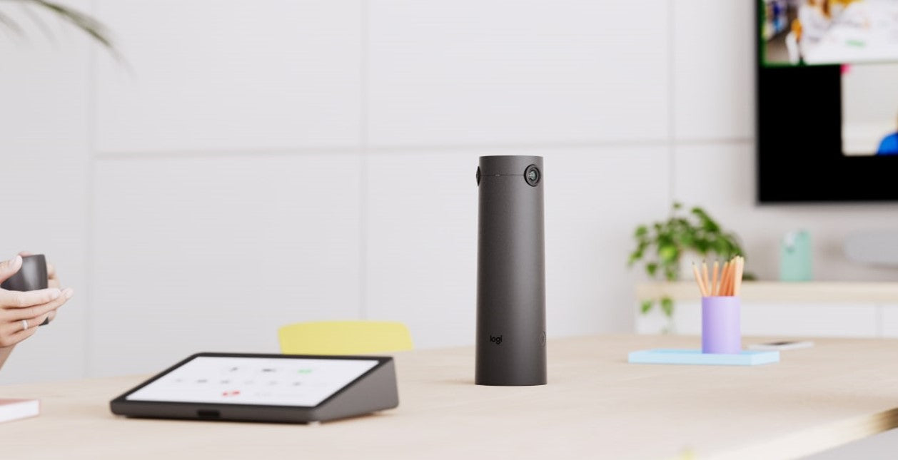 Logitech Sight Tabletop AI Camera integrated with Microsoft Teams, Google Meet, and Zoom
