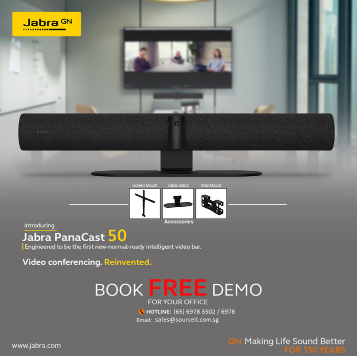 Jabra Panacast 50 Video Bar Ultra HD 4K සම්මන්ත්‍රණ කැමරාව (8200-237)