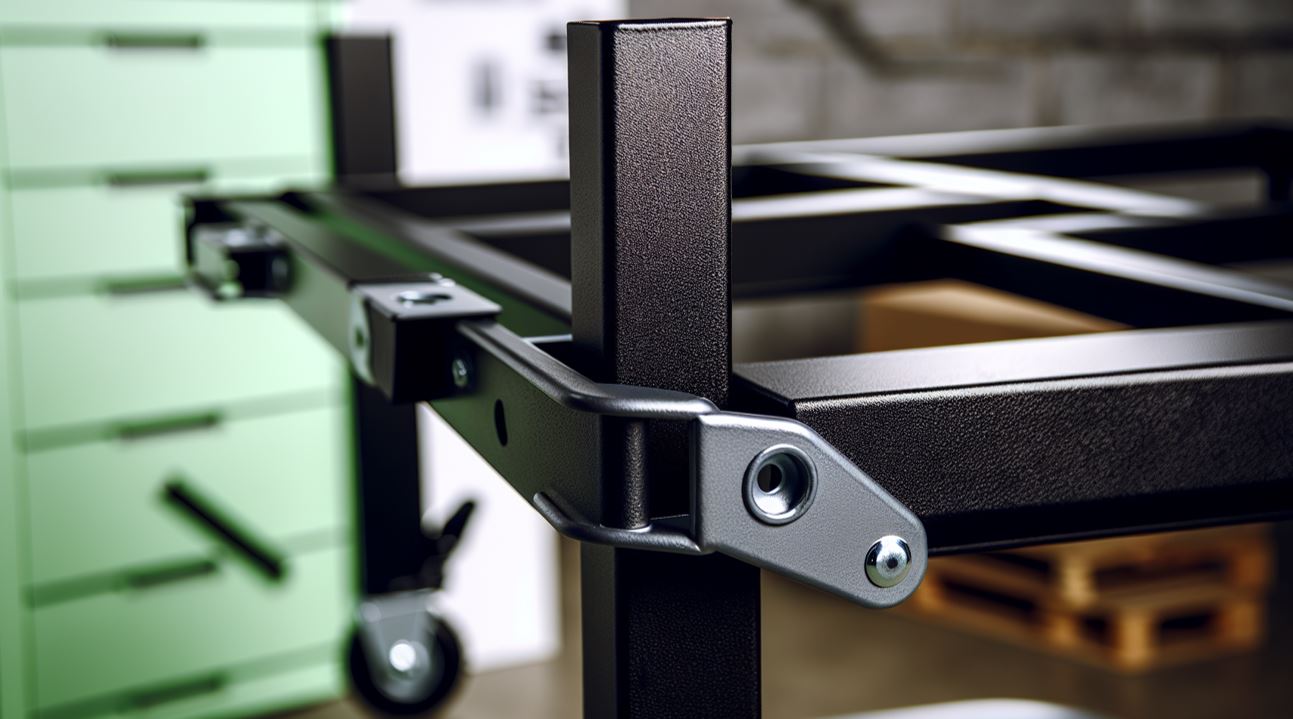 Robust structure of the Ergotron WorkFit Mobile Cart made of powder coated painted steel