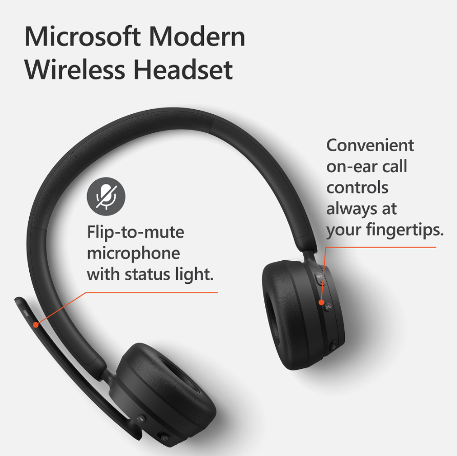 Microsoft Modern Wireless Headphones Features