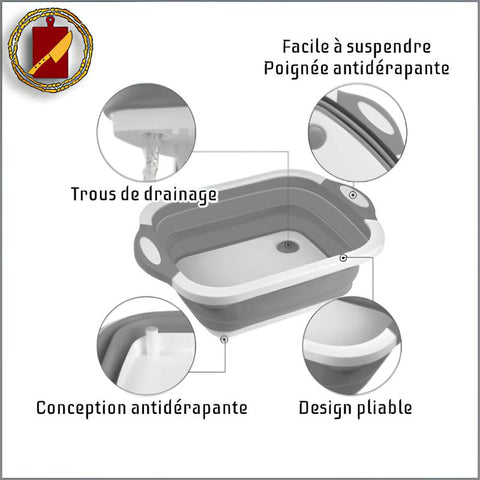 Planche-a-decouper-design-pliable-multifonction-antidérapant-trous-de-drainage