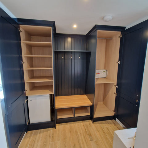 Photograph showing fitted furniture designed and installed by Hawkins Joinery