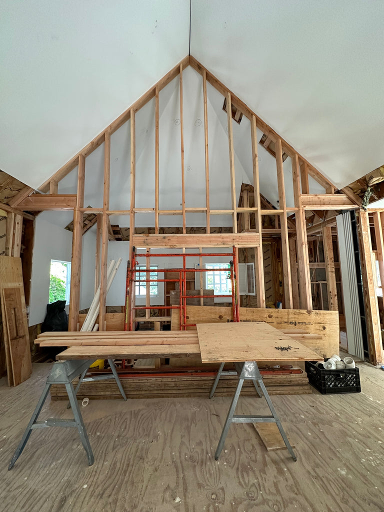 Framing a new plumbing wall by J. Campoli & Sons in Demarest, NJ