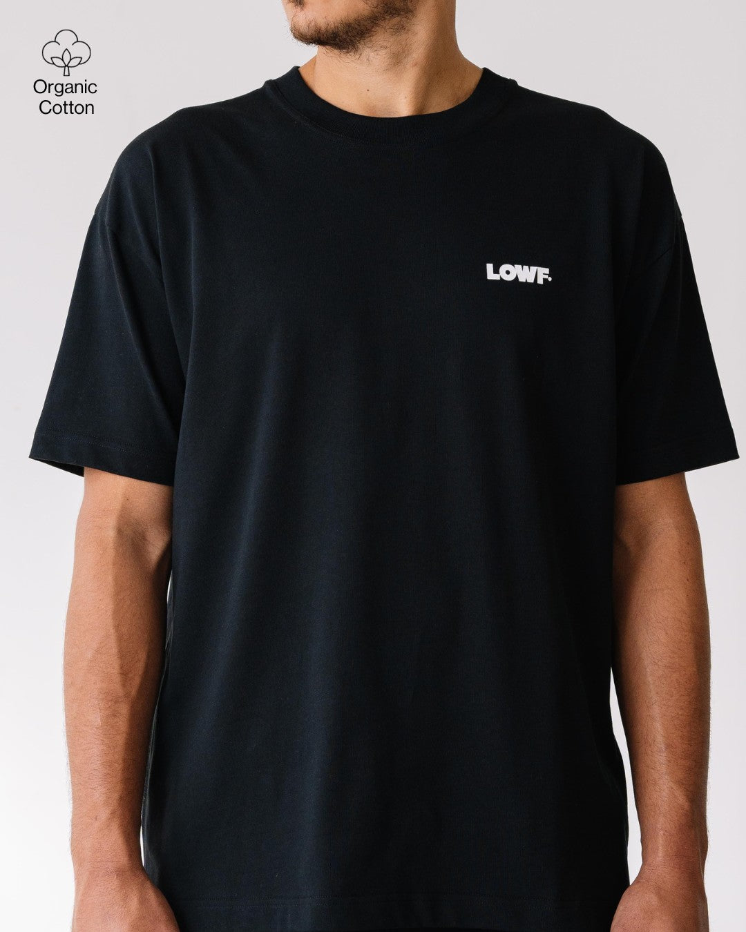 Drop Shoulder Relaxed Box Fit T Shirt in Black