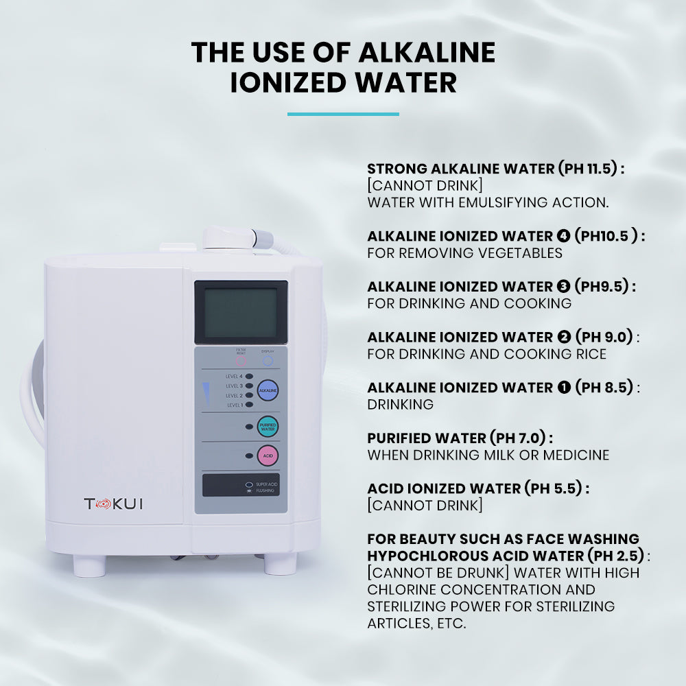 the uses of alkaline ionized water from tokui australia