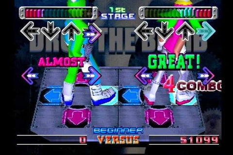 Actual gameplay in Dance Dance Revolution