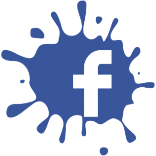 Facebook logo with a Splash