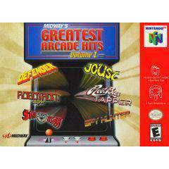Front cover view of Midway's Greatest Arcade Hits Vol 1 for N64