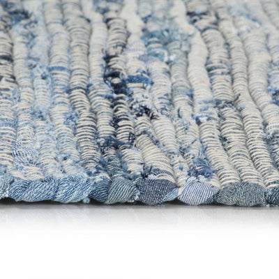 Vloerkleed chindi handgeweven 160x230 cm denim blauw