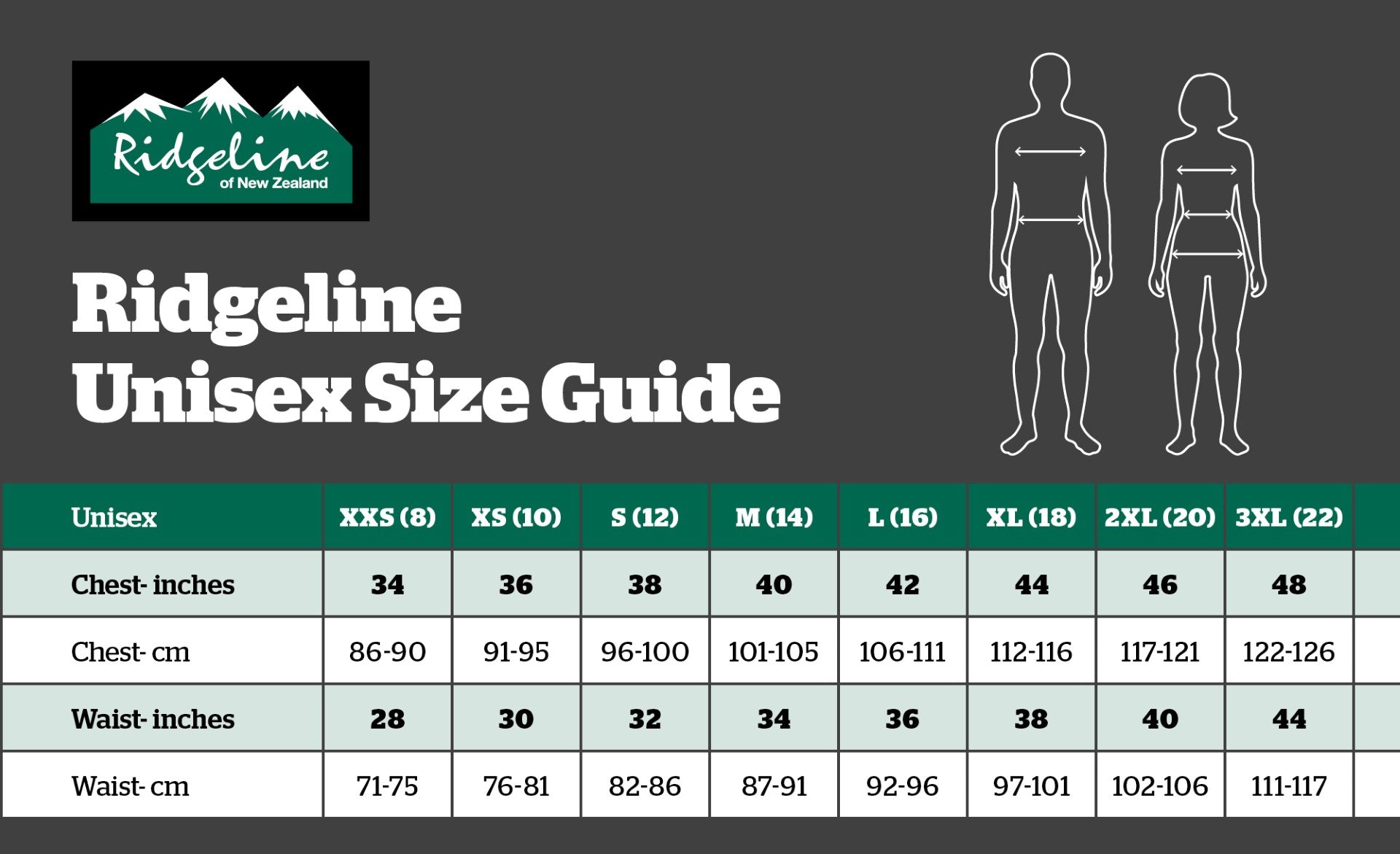 Unisex Size Guide