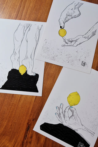 La linea el cuerpo_ lemon series prints