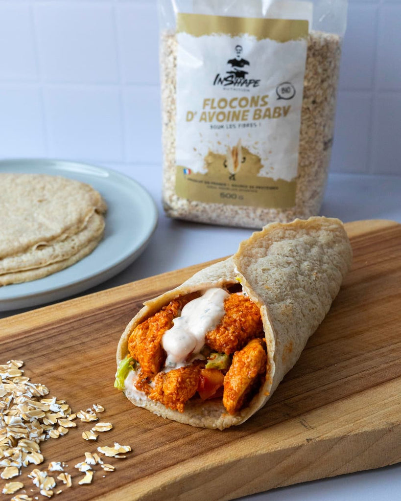 Inshape Nutrition chicken protein wrap with oatmeal