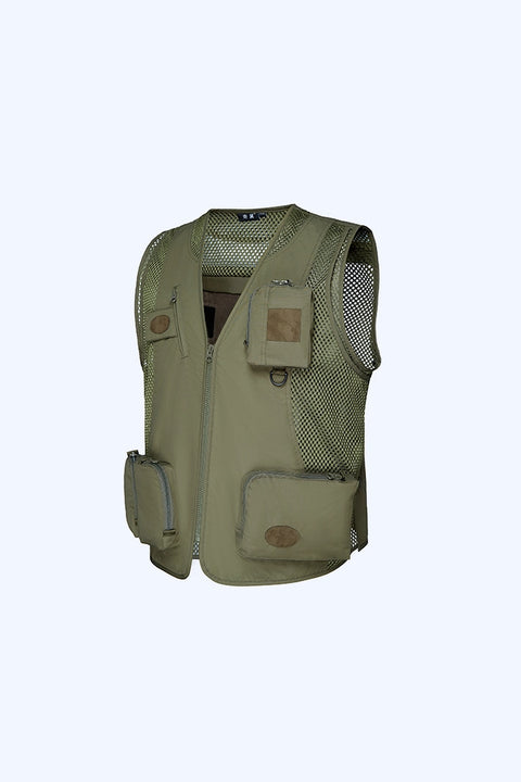Peltier LLC. Silaki Cool Fishing Vest Air-conditioned Refrigerated Clothing (Army Green) 3XL