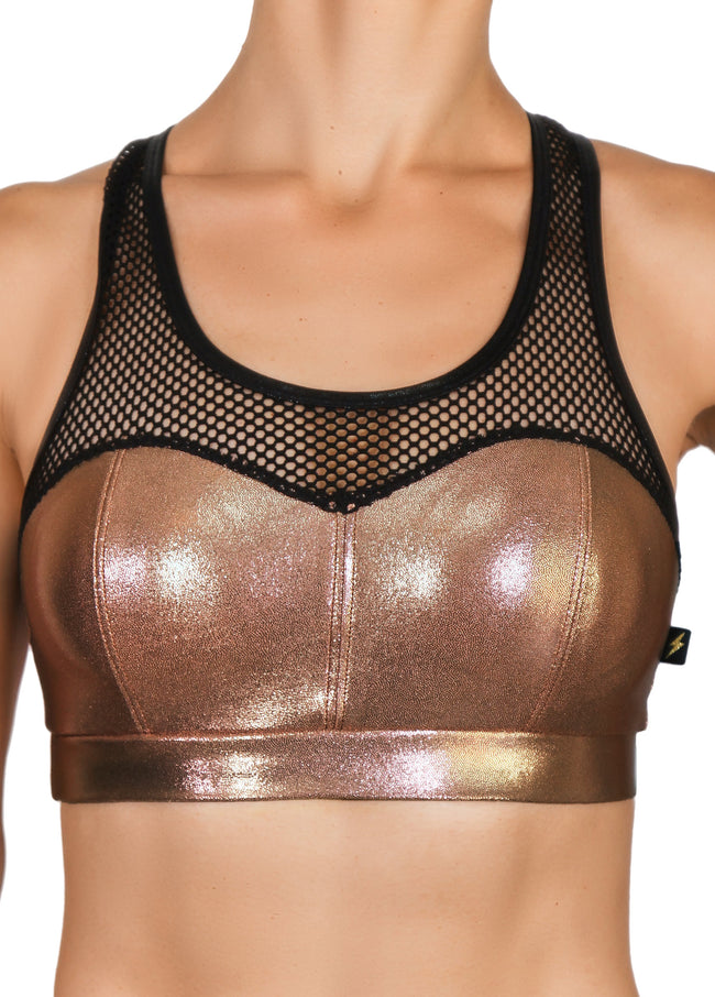 rose gold sports bra