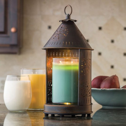 Semi-open Wood Candle Warmer Lamp