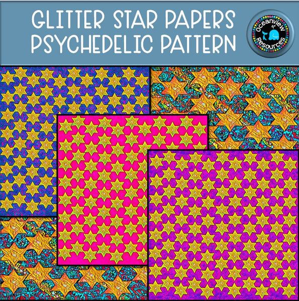 Glitter stars psychedelic design ⭐️