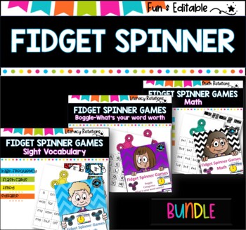 Fidget spinner math games I no prep I ideal for math groups and rotati