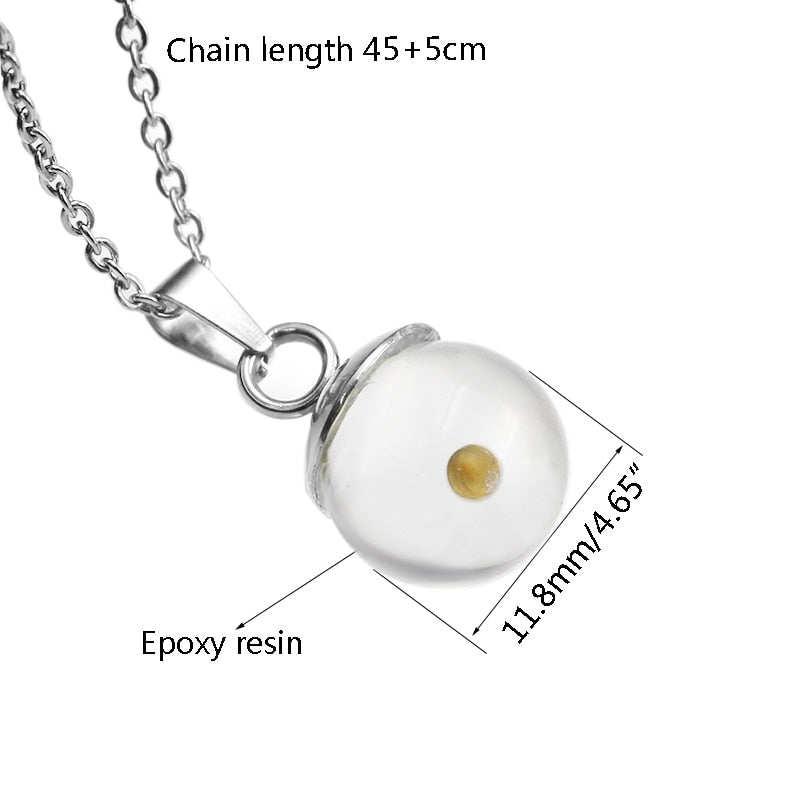 necklace with a grain of mustard seed