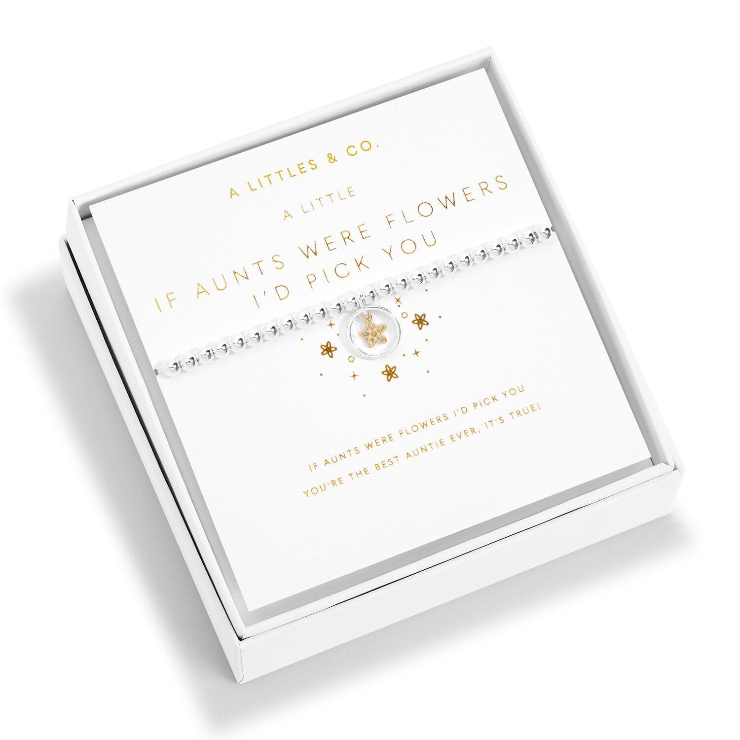 Boxed A Little 'If Aunts Were Flowers I'd Pick You' Bracelet in Silver Plating And Gold-Tone Plating