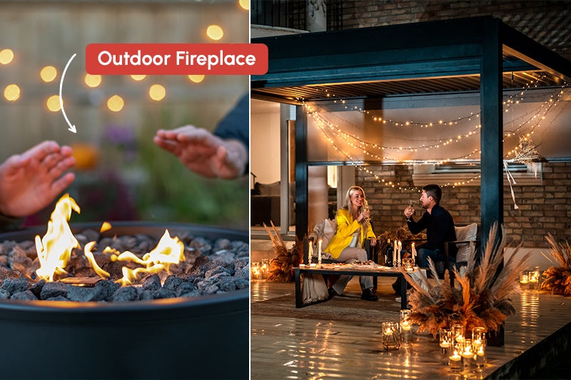 Add an Outdoor Fireplace Near Your Pergola