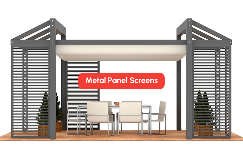 Metal Panel Screens for Pergola Privacy