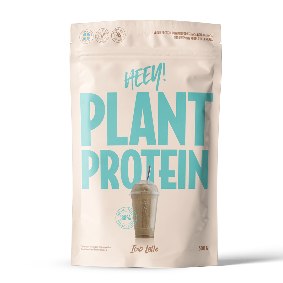 Brug Heey! Vegan Protein - Iced Latte (500g) til en forbedret oplevelse