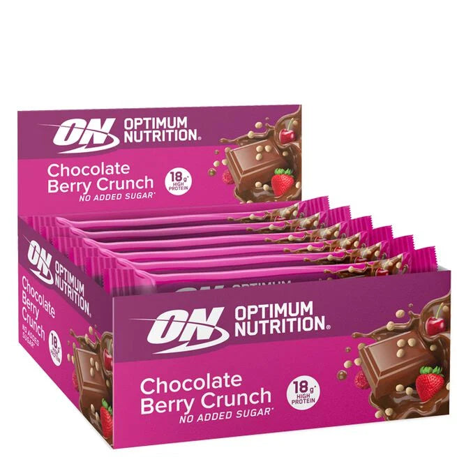 Se Optimum Nutrition Protein Bar - Chocolate Berry Crunch (10x 55g) hos Muscle House