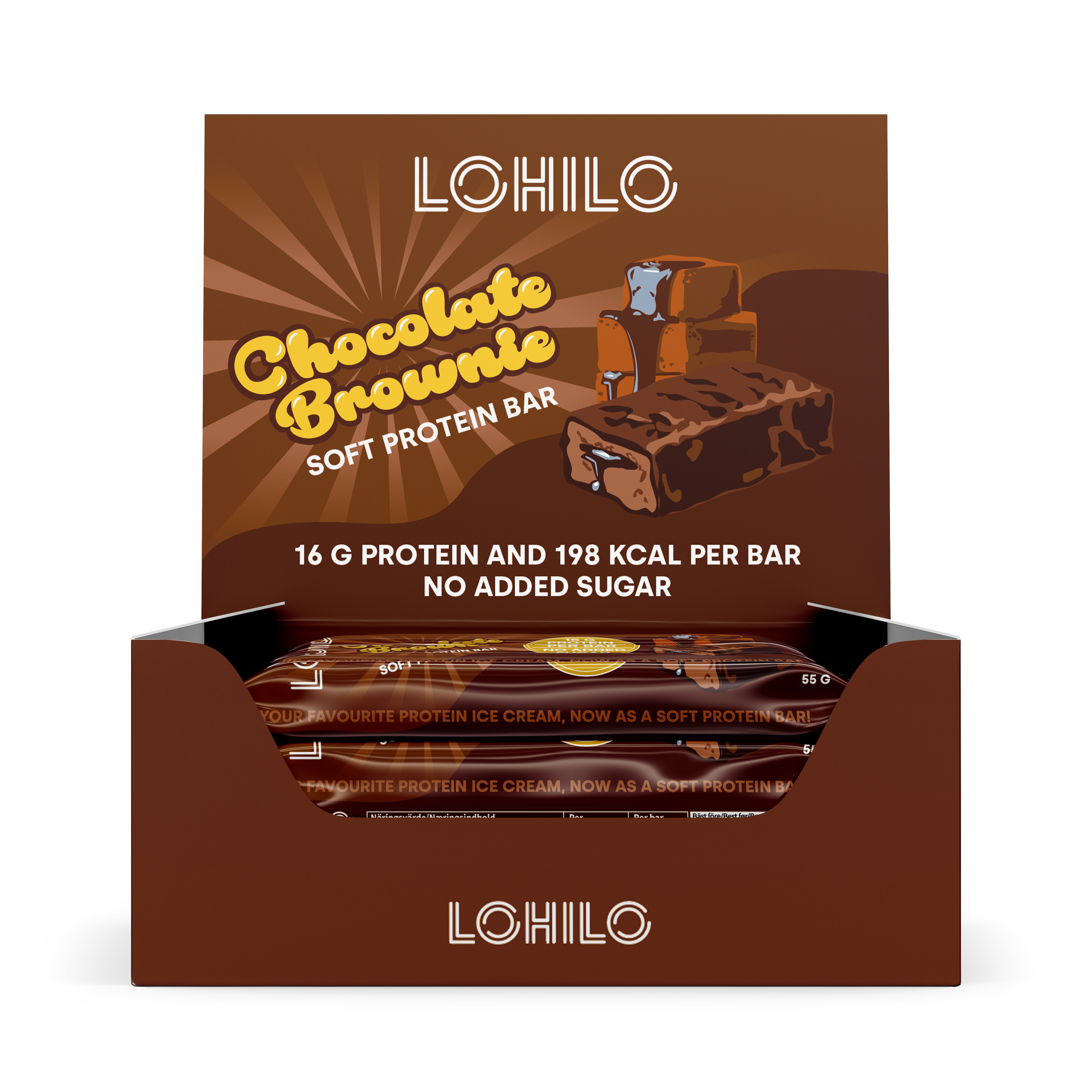 Brug Lohilo Protein Bar - Chocolate Brownie (12x 55g) til en forbedret oplevelse
