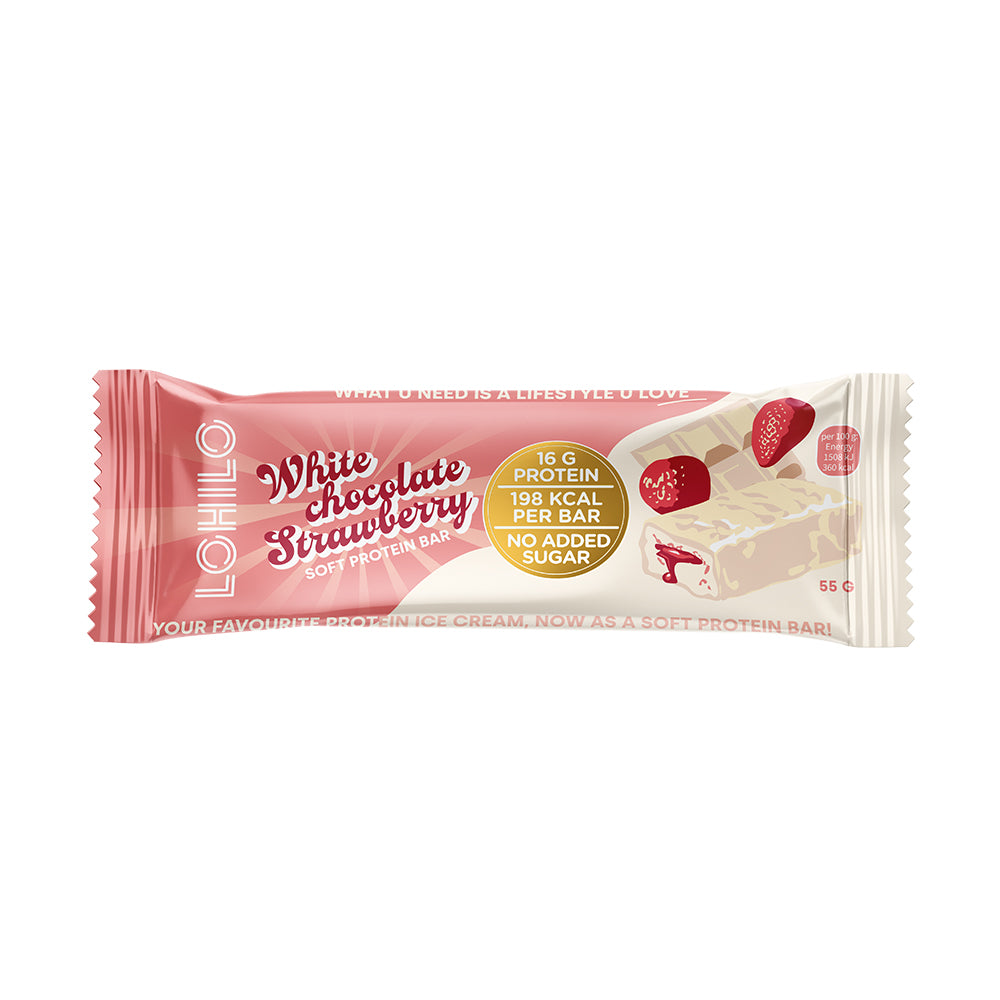 Se Lohilo Protein Bar - White Chocolate Strawberry (55g) hos Muscle House